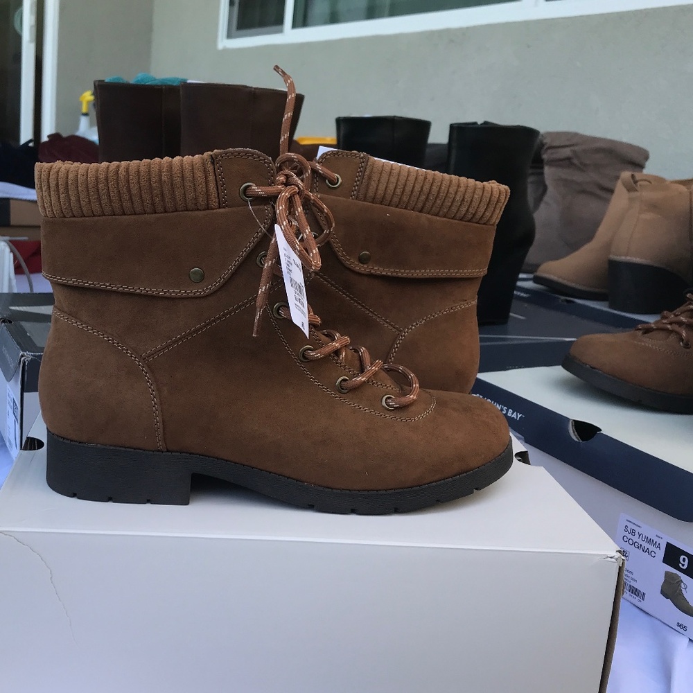 Brown lace boots